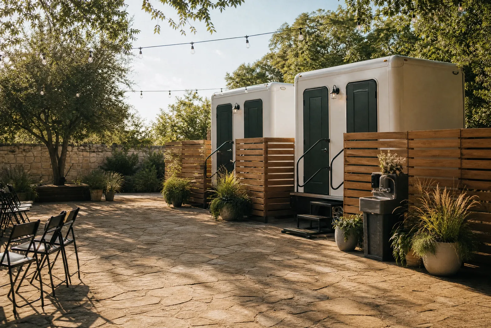Construction Restrooms for Productive Job Sites portable sanitation setup